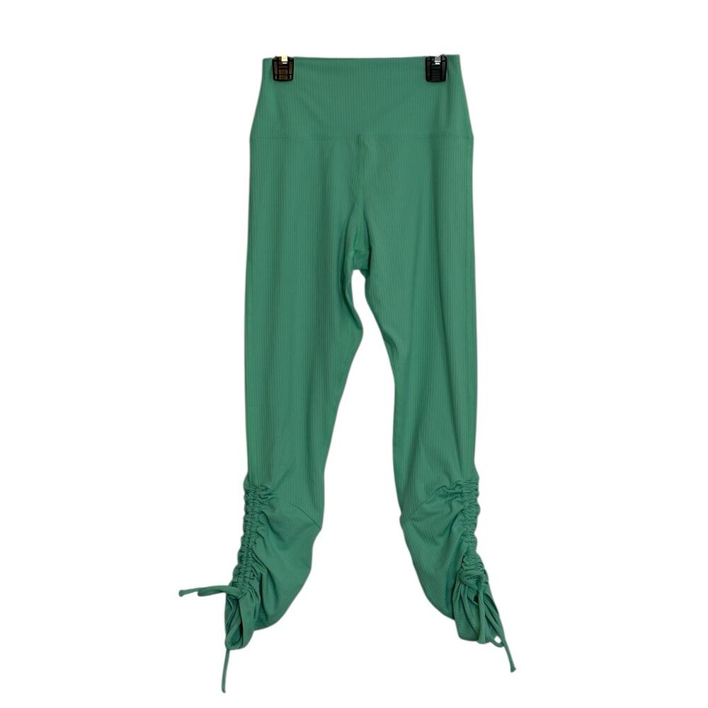 Beach Riot mint green ribbed ruched leggings size Small